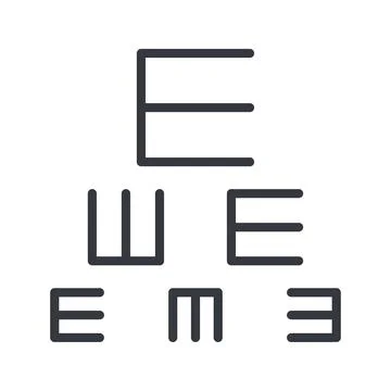 Vector eye care line icon isolated. Eye testing icon Illustrazione stock