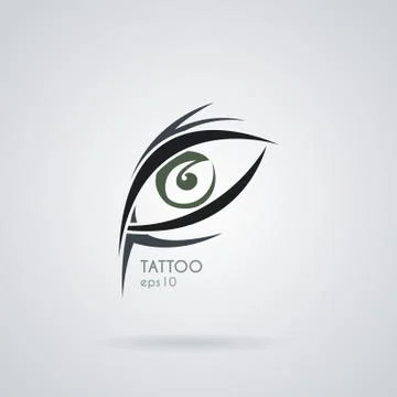 Vector eye icon in the style of tattoos Stock Illustration