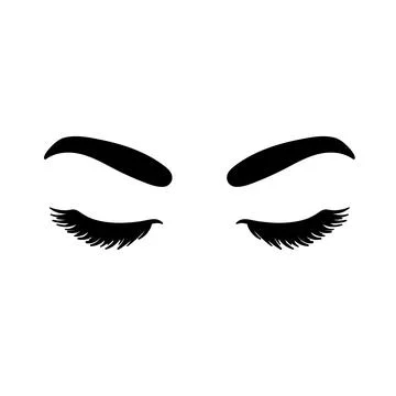 Vector eye illustration with long false eyelashes and wide eyebrows. The woman s Stock Illustration