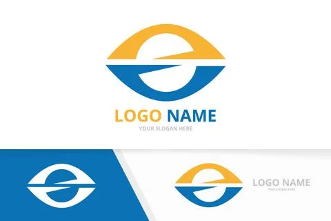 Vector eye logo combination. Unique vision logotype design template. Stock Illustration