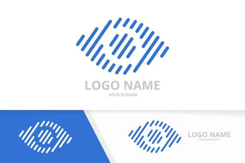 Vector eye logo combination. Unique media vision logotype design template. Stock Illustration