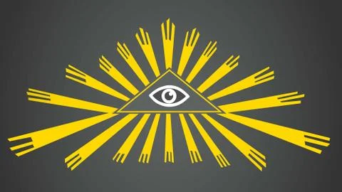 Vector Eye of Providence. The all-seeing eye of golden rays. Sign, symbol. Ra Stock Illustration