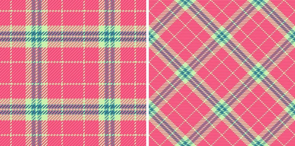 Vector fabric seamless of pattern texture textile with a tartan check backg.. Stock Illustration