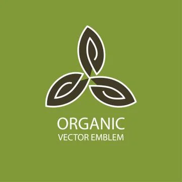 Vector fabstract organic emblem, outline monogram, symbol Stock Illustration