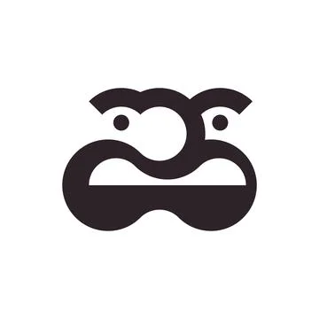 Vector face in graphic style. Digital art Stock Illustration