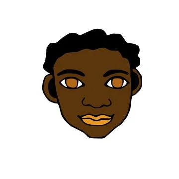 Vector face people. Hand drawn line art illustration. The head of a man, woma Stock Illustration