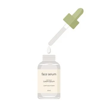 Vector face serum bottle with a dropper Ilustração Stock