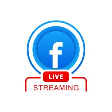 Vector Facebook Live stream concept on mobil Stock Illustration