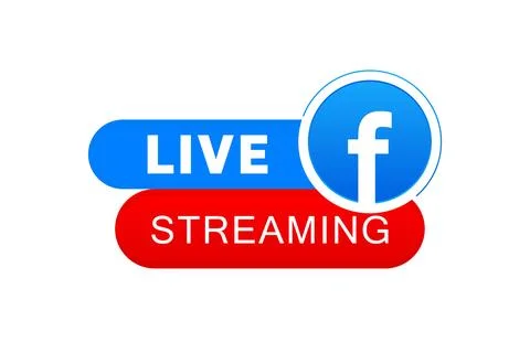 Vector facebook live streaming icon design Stock Illustration