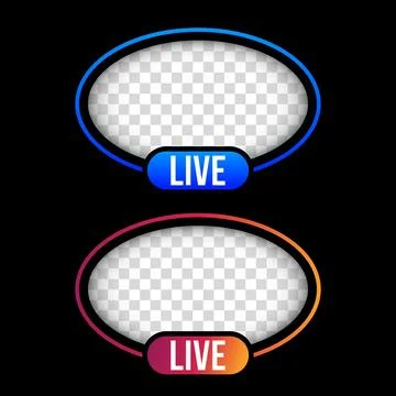 Vector facebook modern live streaming icon with flat Stock Illustration