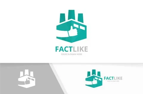 Vector factory and like logo combination. Industry and best symbol or icon Illustrazione stock