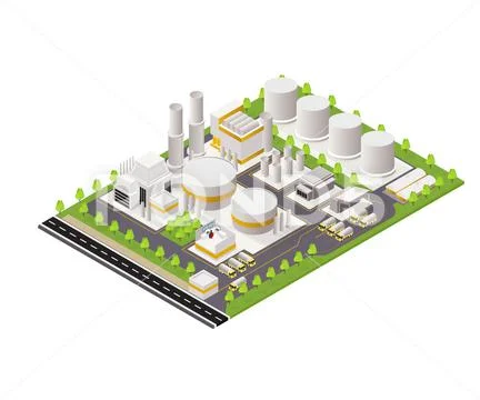 Vector of factory building concept isolated on white background ...