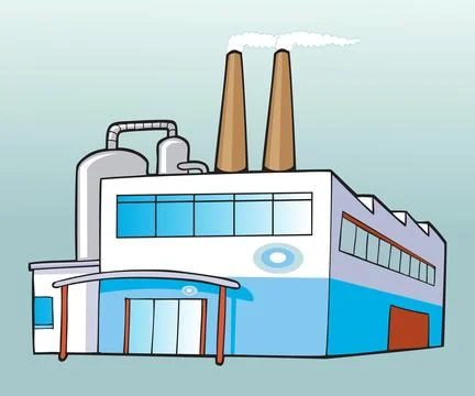 Vector factory building view Stock Illustration