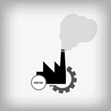 Vector : Factory with gear logo Stock Illustration
