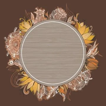 Vector Fall Floral Frame Stock Illustration
