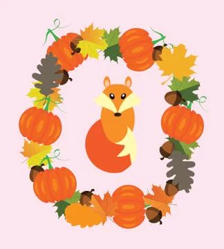 Vector Fall Fox Stock Illustration