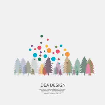 Vector fall landscape. three and ball design Stock Illustration