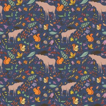 Vector Fall Sketch Pattern Stock Illustration