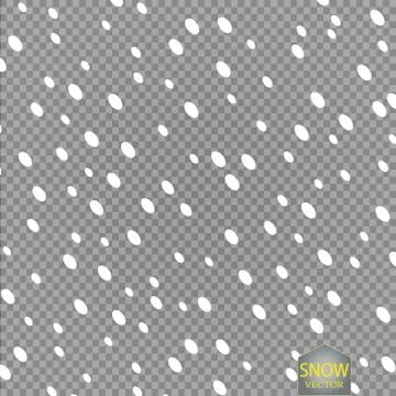Vector falling isometric snow effect isolated on transparent background with Stock Illustration