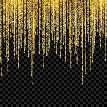 Vector falling in lines gold glitter confetti dots Stock Illustration