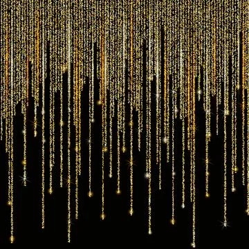 Vector falling in lines gold glitter confetti dots Stock Illustration