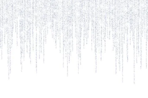 Vector falling in lines silver glitter confetti dots Stock Illustration