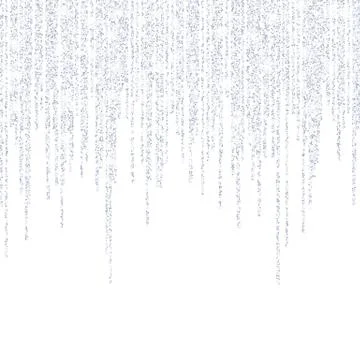 Vector falling in lines silver glitter confetti dots Stock Illustration