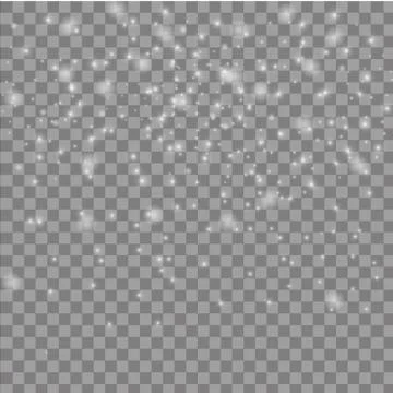 Vector falling snow effect isolated on transparent background with blurred bokeh Illustrazione stock
