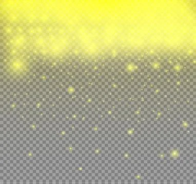 Vector falling snow effect isolated on transparent background with blurred bokeh Stock Illustration