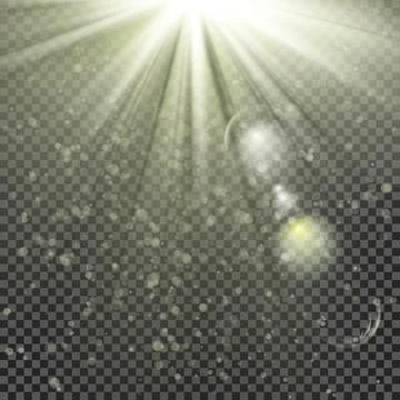 Vector falling snow effect isolated on transparent background with blurred Stock Illustration