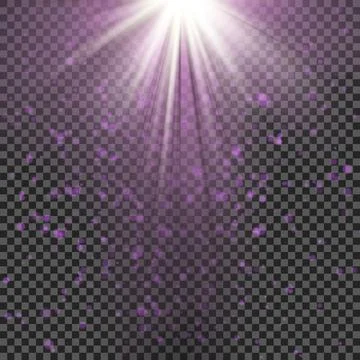 Vector falling snow effect isolated on transparent background with blurred Stock Illustration