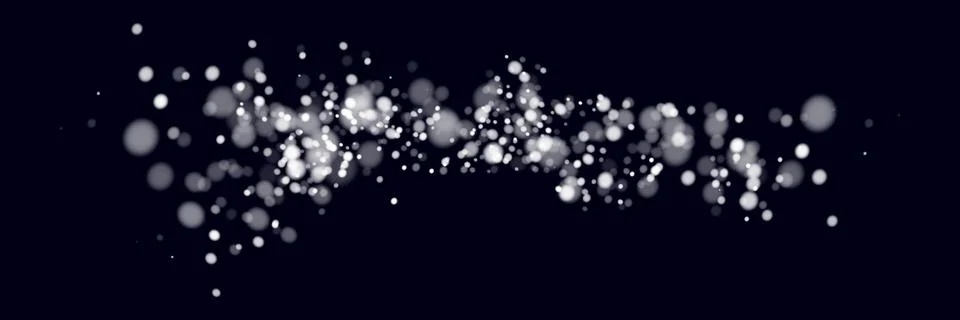 Vector falling snow effect isolated on transparent background with blurred bokeh Stock Illustration