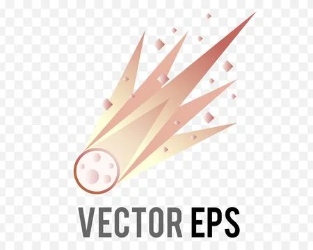 Vector falling space meteor gradient red flat icon Stock Illustration