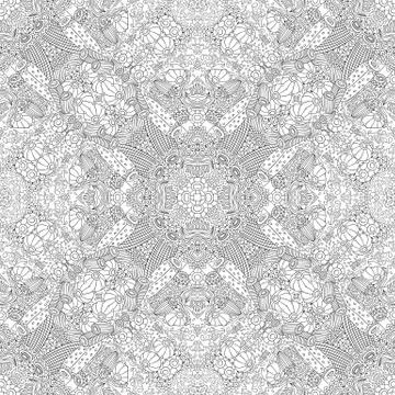 Vector fantasy hand drawn seamless pattern Stock Illustration