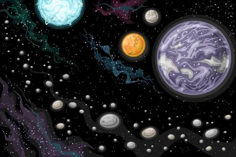 Vector Fantasy Space Card Illustrazione stock