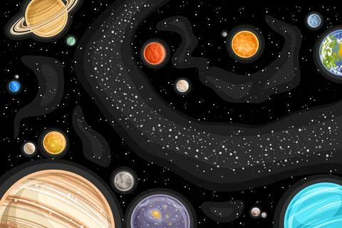 Vector Fantasy Space Chart Stock Illustration