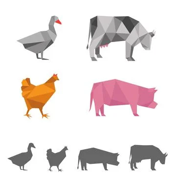 Vector farm animals Stock Illustration