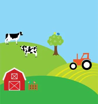 Vector farm background Illustrazione stock