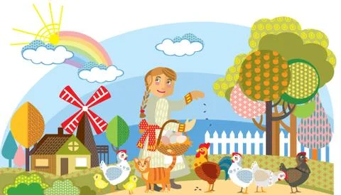 Vector farm image 4 Illustrazione stock