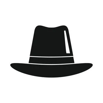 Vector farmer hat black simple icon isolated on white Stock Illustration