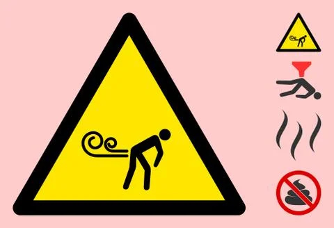 Vector Fart Winds Warning Triangle Sign Icon Illustrazione stock