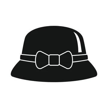 Vector fashionable hat black simple icon isolated Stock-Illustration