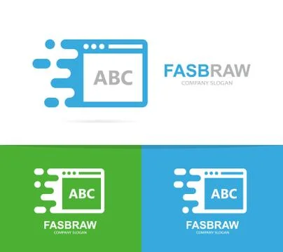 Vector fast browser logo combination. Speed web page symbol or icon. Unique site 스톡 일러스트