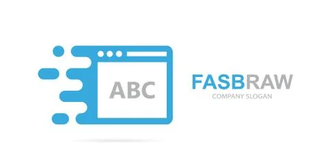 Vector fast browser logo combination. Speed web page symbol or icon. Unique site Stock Illustration