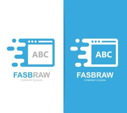 Vector fast browser logo combination. Speed web page symbol or icon. Unique site Stock Illustration
