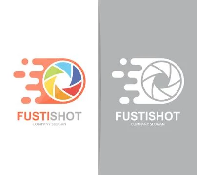 Vector fast camera shutter logo combination. Speed lens symbol or icon. Unique Stock Illustration