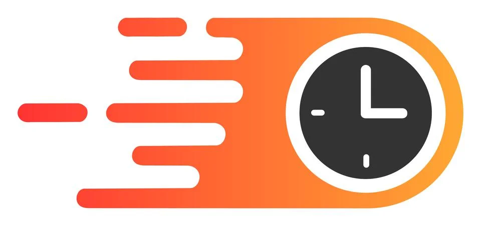 Vector Fast Clock Flat Icon Illustration Stock Illustration