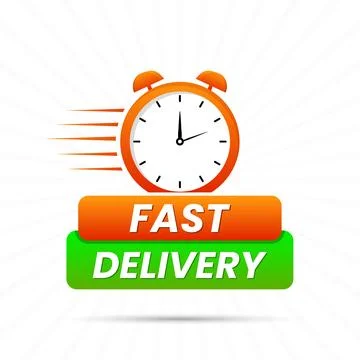 Vector fast delivery man service Stock Illustration