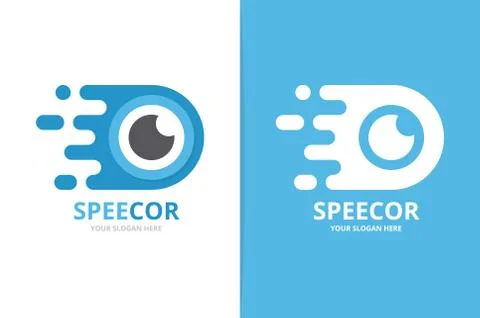 Vector fast eye logo combination. Speed optic symbol or icon. Unique vision and Stock Illustration