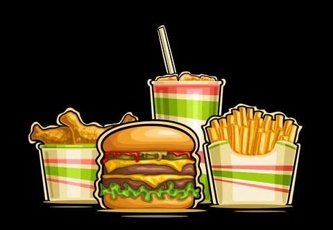 Vector Fast Food Logo Stockillustratie